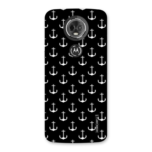 White And Black Anchor Pattern Back Case for Moto E5 Plus