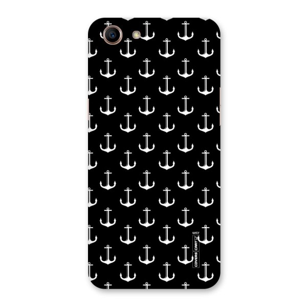 White And Black Anchor Pattern Back Case for Oppo A83 (2018)