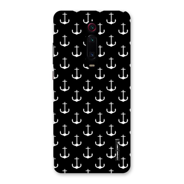 White And Black Anchor Pattern Back Case for Redmi K20 Pro