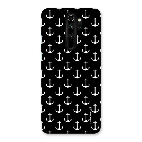 White And Black Anchor Pattern Back Case for Redmi Note 8 Pro