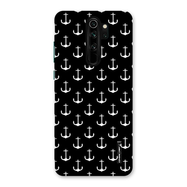 White And Black Anchor Pattern Back Case for Redmi Note 8 Pro