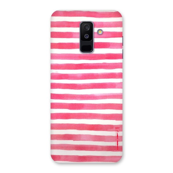 White And Pink Stripes Back Case for Galaxy A6 Plus