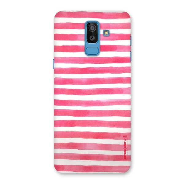 White And Pink Stripes Back Case for Galaxy J8