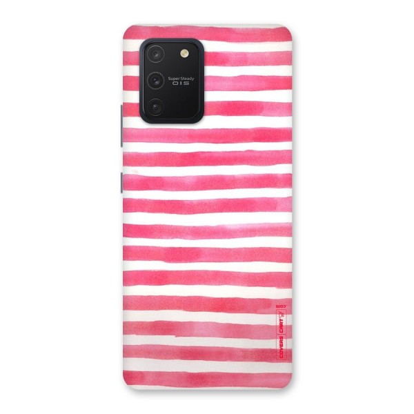 White And Pink Stripes Back Case for Galaxy S10 Lite