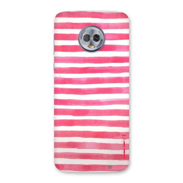 White And Pink Stripes Back Case for Moto G6 Plus