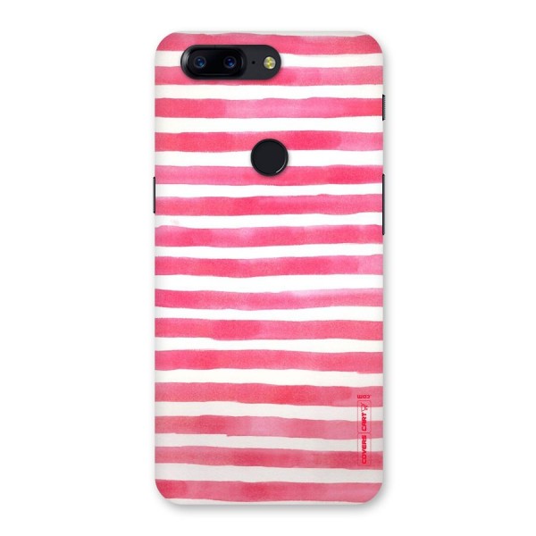 White And Pink Stripes Back Case for OnePlus 5T