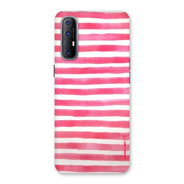 White And Pink Stripes Back Case for Reno3 Pro