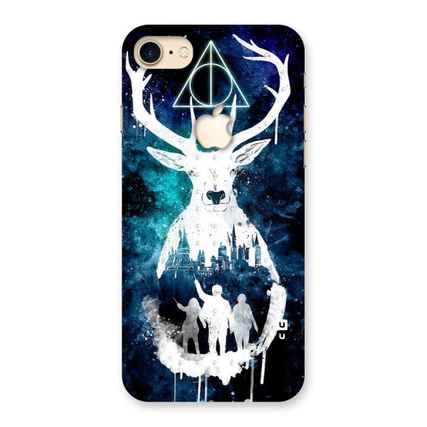 White Deer Back Case for iPhone 7 Apple Cut