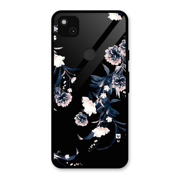 White Flora Glass Back Case for Google Pixel 4a