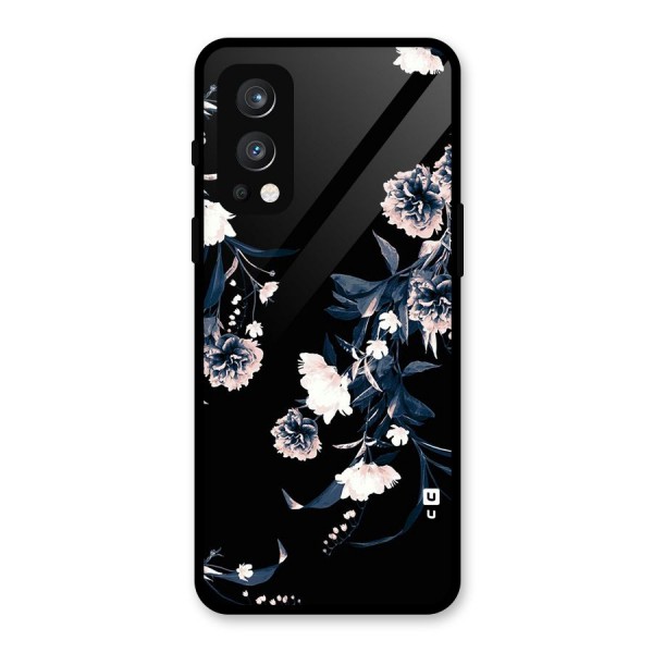White Flora Glass Back Case for OnePlus Nord 2 5G