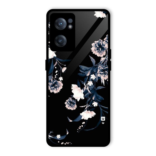 White Flora Glass Back Case for OnePlus Nord CE 2 5G