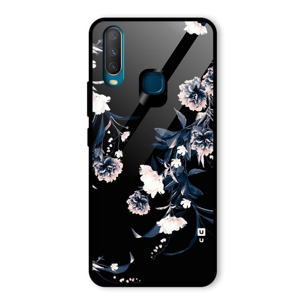 White Flora Glass Back Case for Vivo Y15