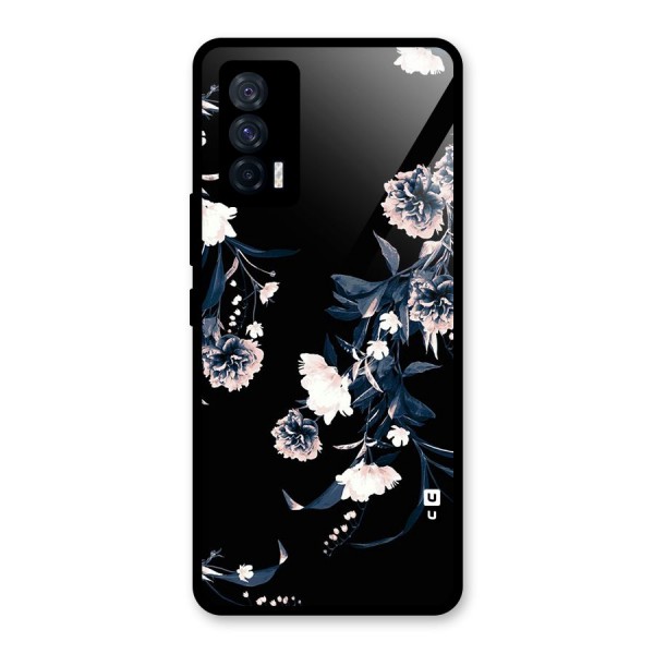 White Flora Glass Back Case for Vivo iQOO 7 5G