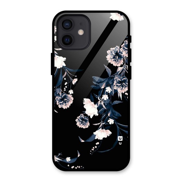 White Flora Glass Back Case for iPhone 12