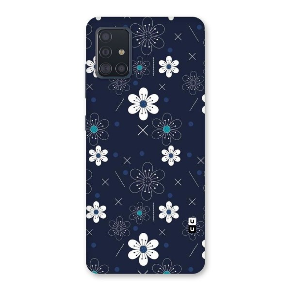 White Floral Shapes Back Case for Galaxy A51
