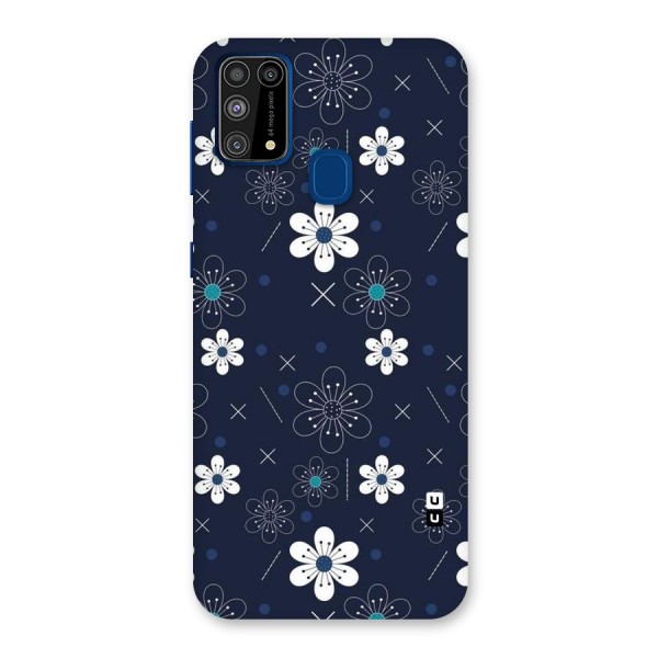 White Floral Shapes Back Case for Galaxy M31