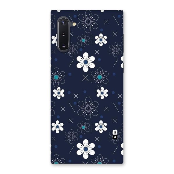 White Floral Shapes Back Case for Galaxy Note 10