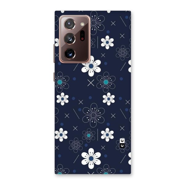 White Floral Shapes Back Case for Galaxy Note 20 Ultra