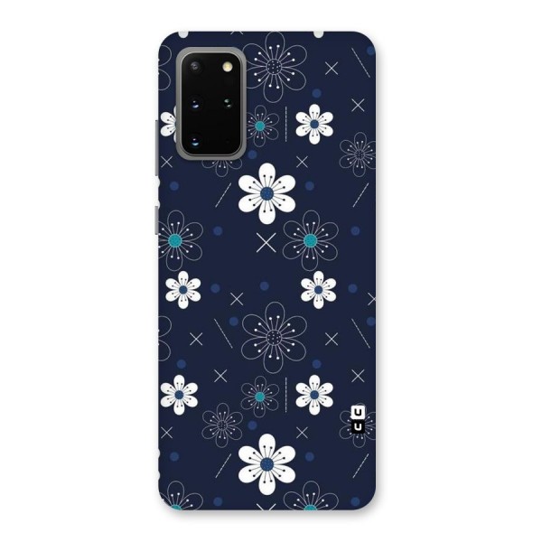 White Floral Shapes Back Case for Galaxy S20 Plus