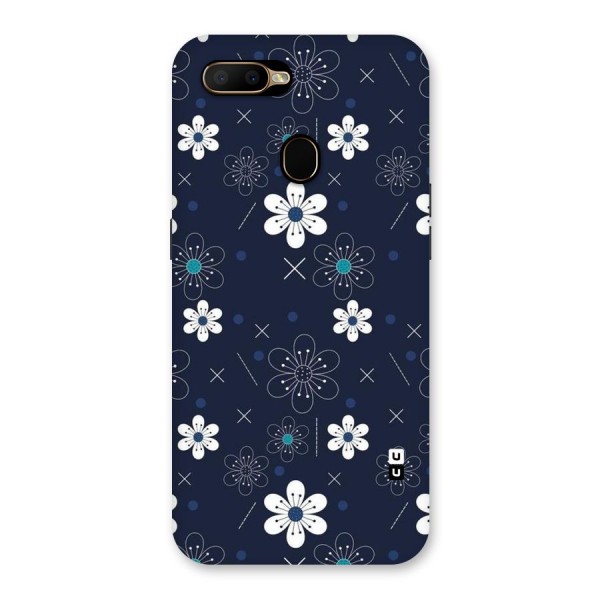 White Floral Shapes Back Case for Oppo A5s