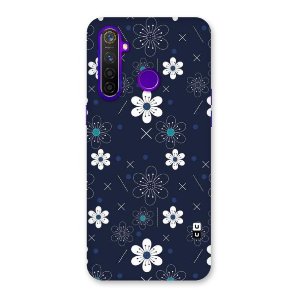 White Floral Shapes Back Case for Realme 5 Pro