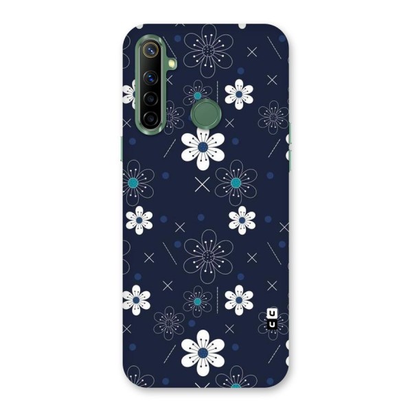 White Floral Shapes Back Case for Realme Narzo 10