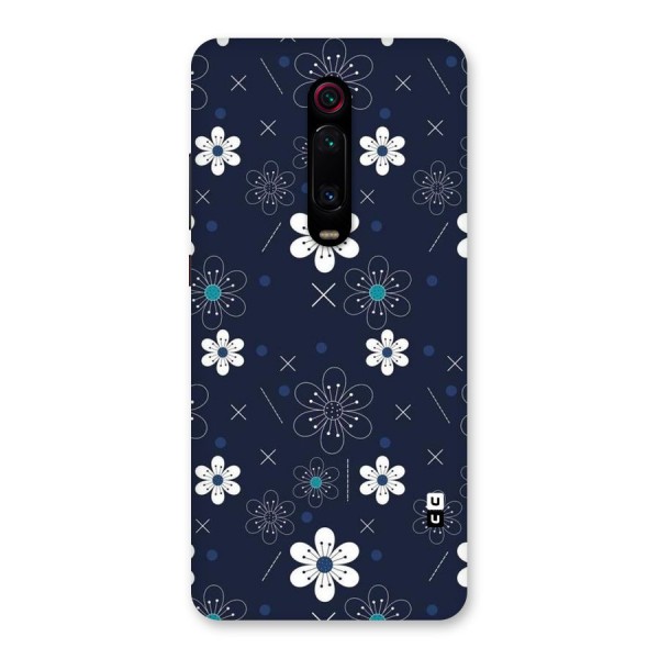White Floral Shapes Back Case for Redmi K20 Pro
