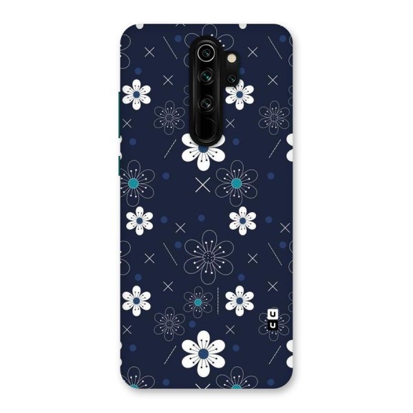 White Floral Shapes Back Case for Redmi Note 8 Pro