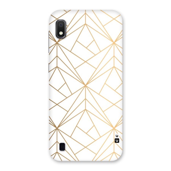 White Golden Zig Zag Back Case for Galaxy A10