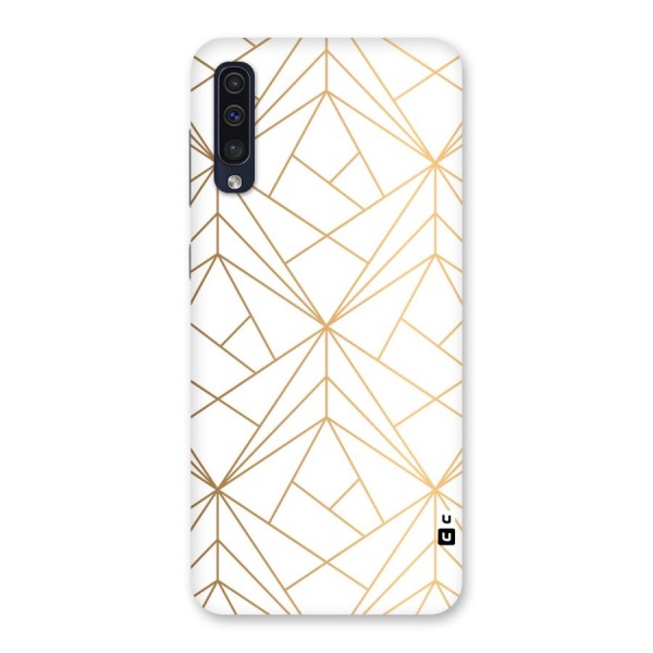 White Golden Zig Zag Back Case for Galaxy A50