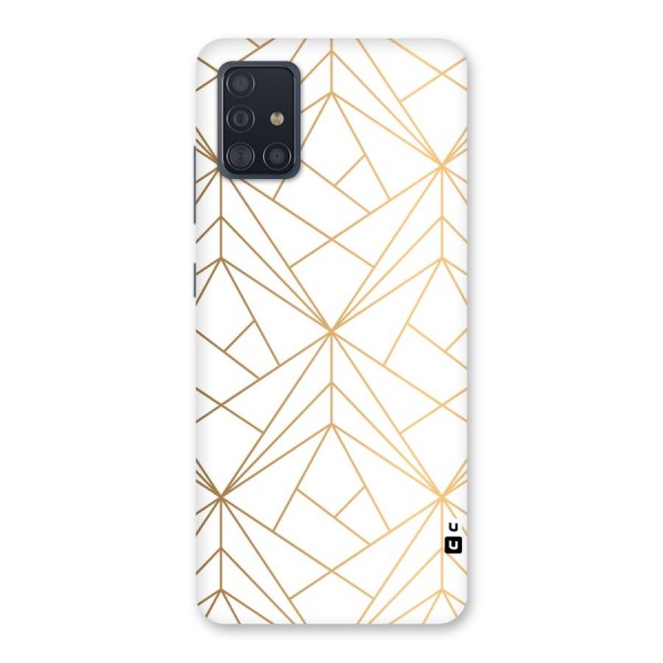 White Golden Zig Zag Back Case for Galaxy A51