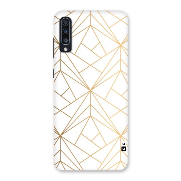 White Golden Zig Zag Back Case for Galaxy A70
