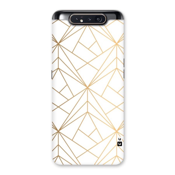 White Golden Zig Zag Back Case for Galaxy A80