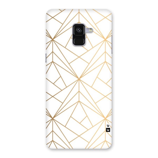 White Golden Zig Zag Back Case for Galaxy A8 Plus