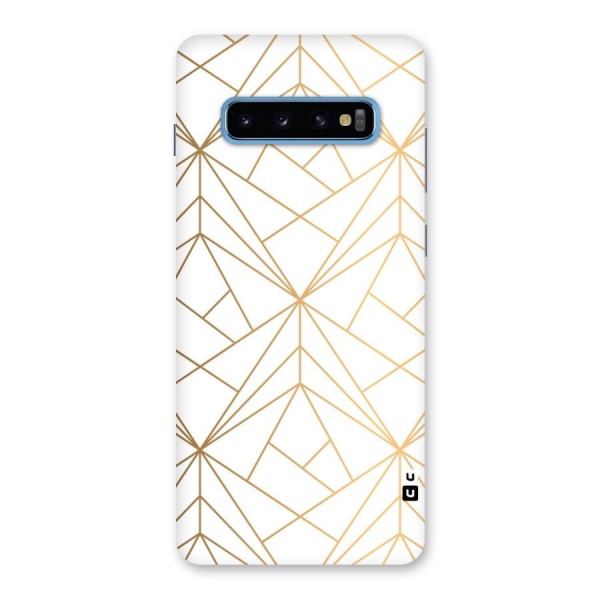 White Golden Zig Zag Back Case for Galaxy S10 Plus