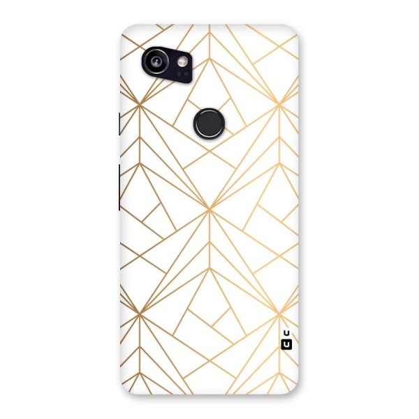 White Golden Zig Zag Back Case for Google Pixel 2 XL