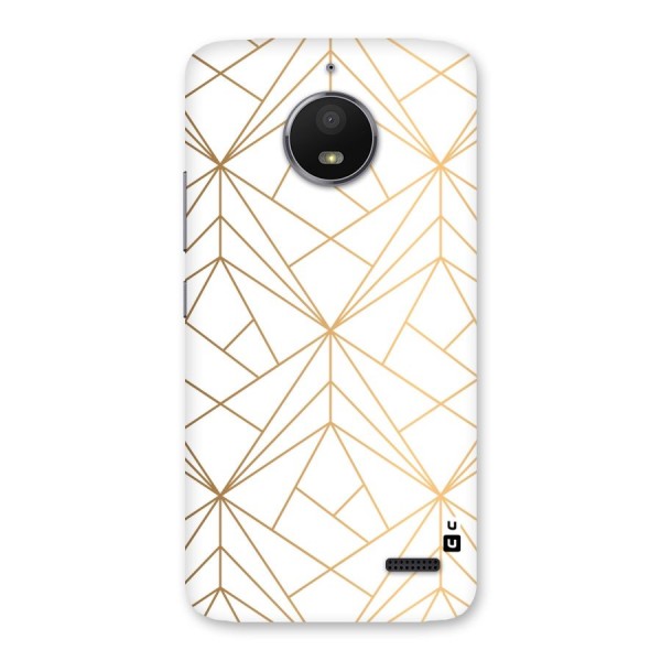 White Golden Zig Zag Back Case for Moto E4