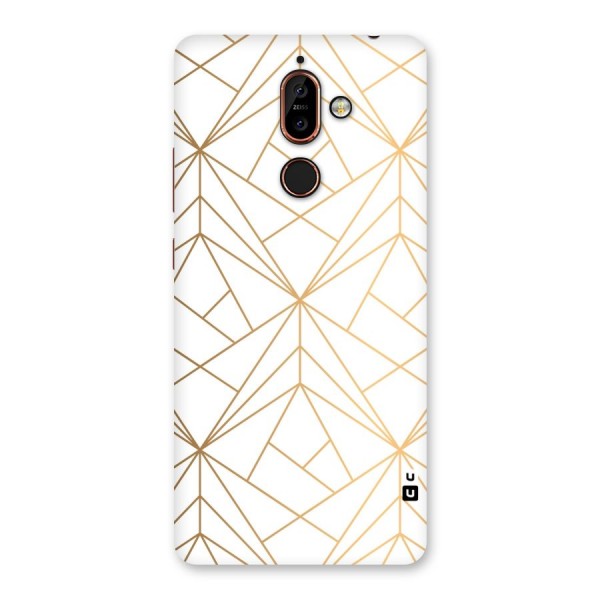 White Golden Zig Zag Back Case for Nokia 7 Plus