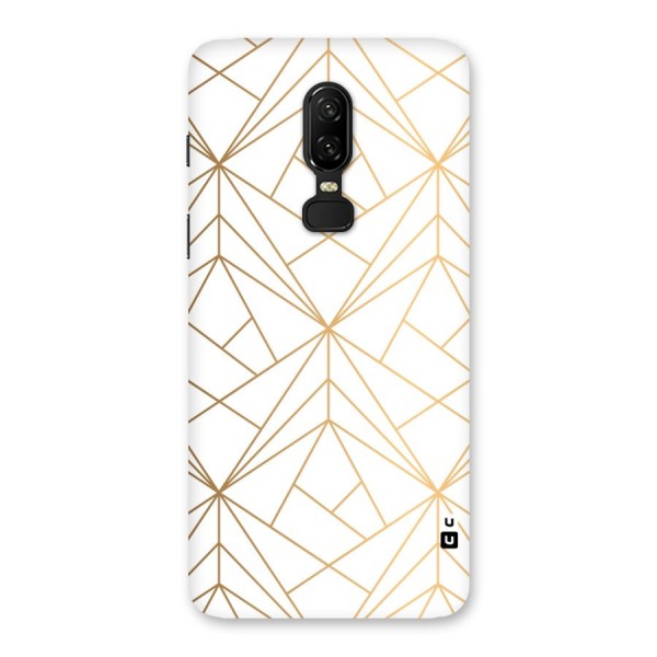 White Golden Zig Zag Back Case for OnePlus 6