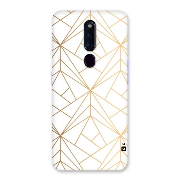 White Golden Zig Zag Back Case for Oppo F11 Pro