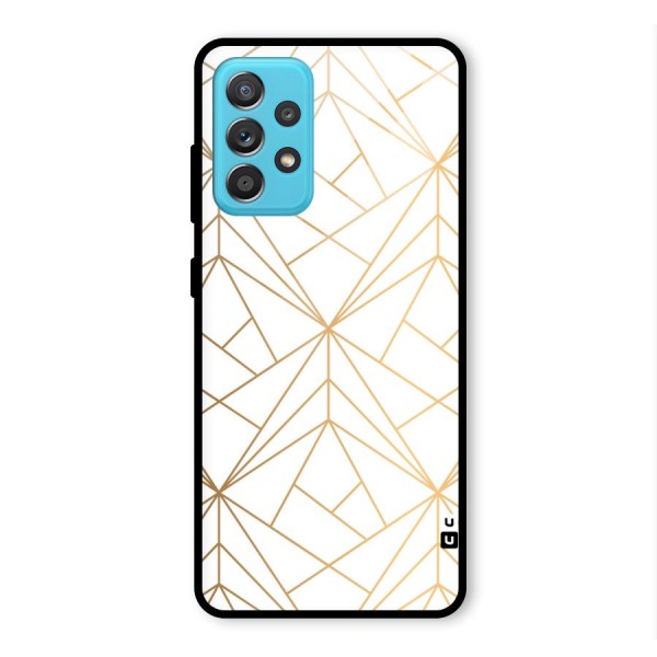 White Golden Zig Zag Glass Back Case for Galaxy A52s 5G