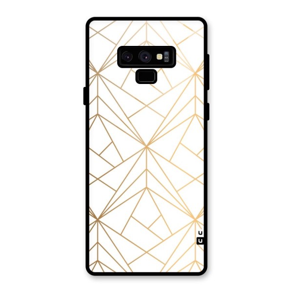 White Golden Zig Zag Glass Back Case for Galaxy Note 9