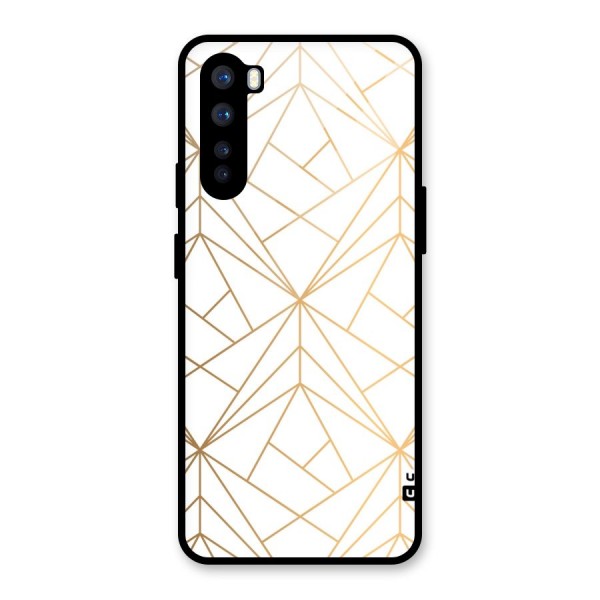 White Golden Zig Zag Glass Back Case for OnePlus Nord