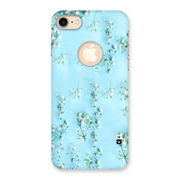 White Lily Design Back Case for iPhone 7 Logo Cut