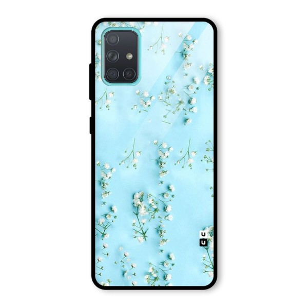 White Lily Design Glass Back Case for Galaxy A71