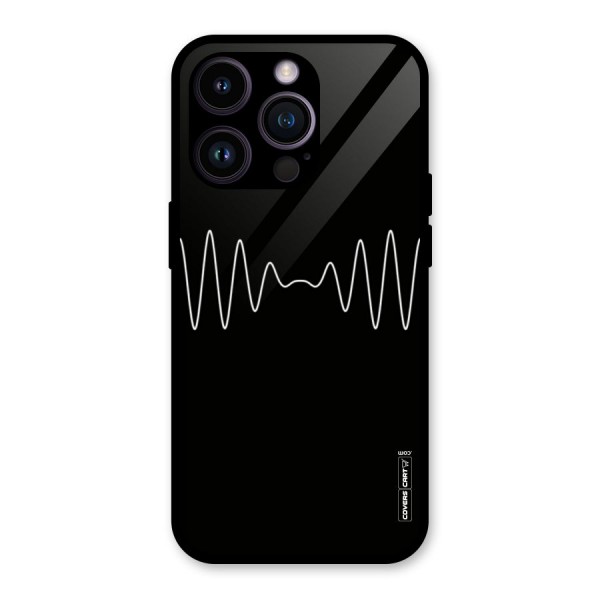 White Minimal Thread Glass Back Case for iPhone 14 Pro