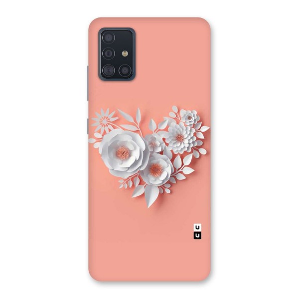 White Paper Flower Back Case for Galaxy A51