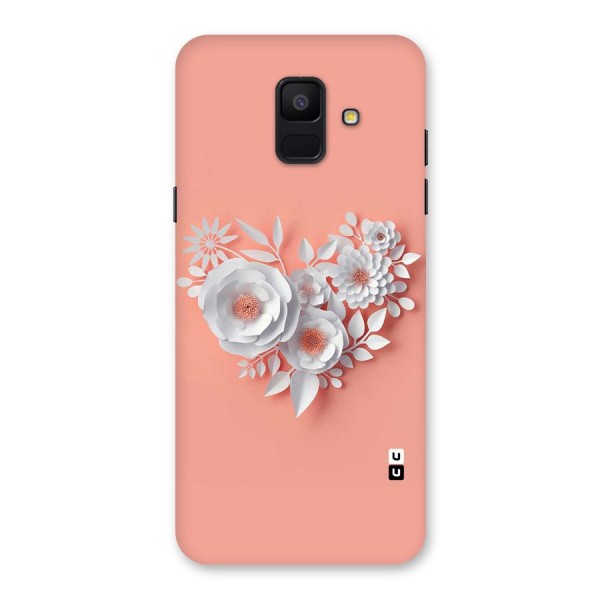 White Paper Flower Back Case for Galaxy A6 (2018)
