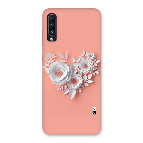 White Paper Flower Back Case for Galaxy A70