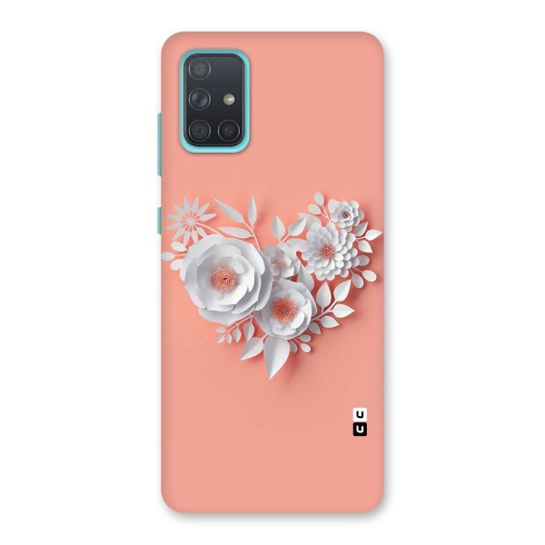 White Paper Flower Back Case for Galaxy A71